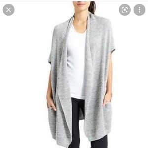 Athleta XS Restful Cocoon Wrap Gray Cardigan Sweater, awesome outer layer